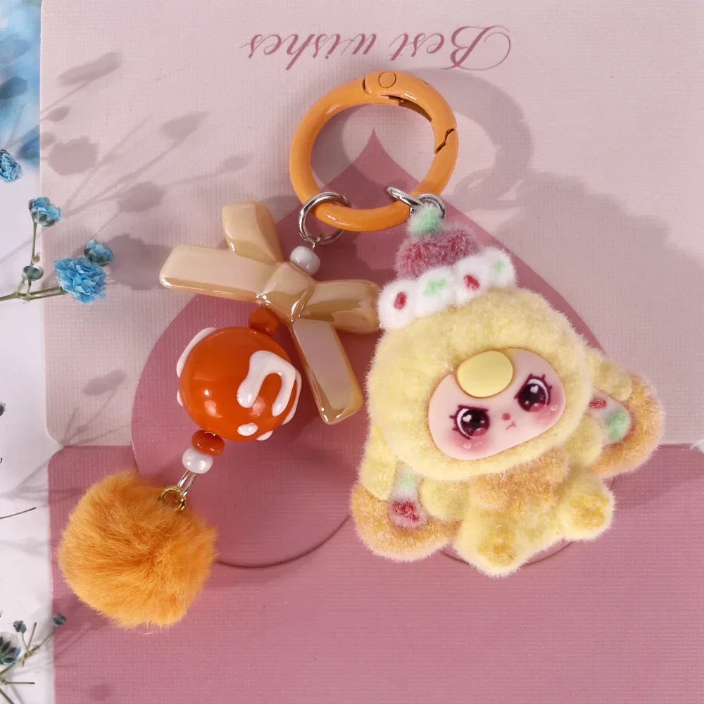 Kawaii Baby Three Cartoon Keychain - Mini Doll Bag Pendant, Cute DIY Accessory & Decorative Gift