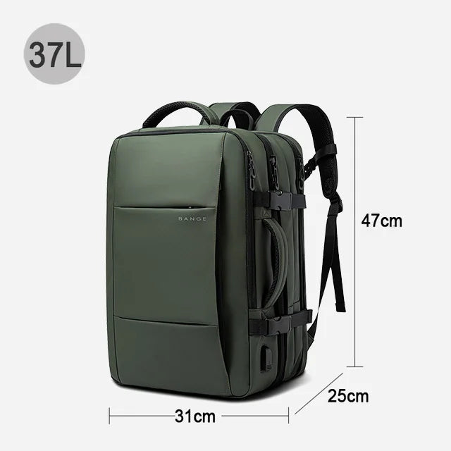 BANGE Expandable Men’s Waterproof Laptop Backpack – 17.3" Large Capacity Hiking & Travel Bag