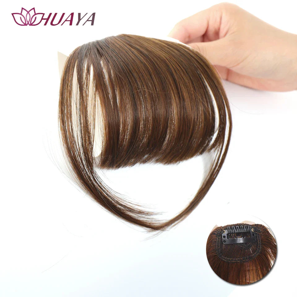 Synthetic Air Bangs Clip-In Hair Extension - Invisible Natural Front Fringes Fiber Hair Accessory