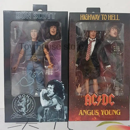 NECA Highway to Hell Angus Young & Bon Scott Action Figure – 18cm Collectible Toy Gift