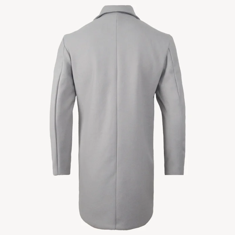 Men's Streetwear Jackets - Solid Color Casual Wool Coat, Single Breasted Lapel Outerwear for Spring and Winter