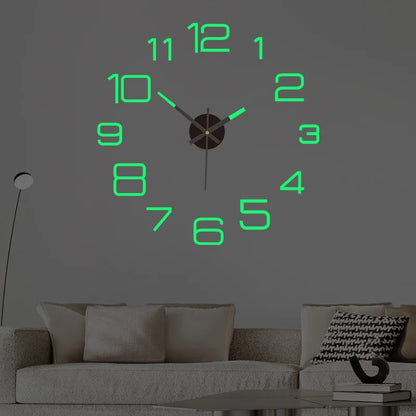 2023 Modern Large 3D DIY Wall Clock – Acrylic Mirror Quartz Clock for Living Room Home Decor
