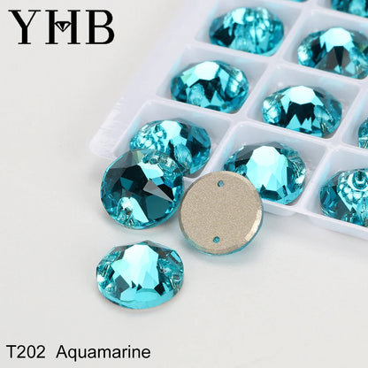 YHB XIRIUS AB Moonlight Glass Crystal — Flatback Sew-On Rhinestones for Garments, Clothes & Bags