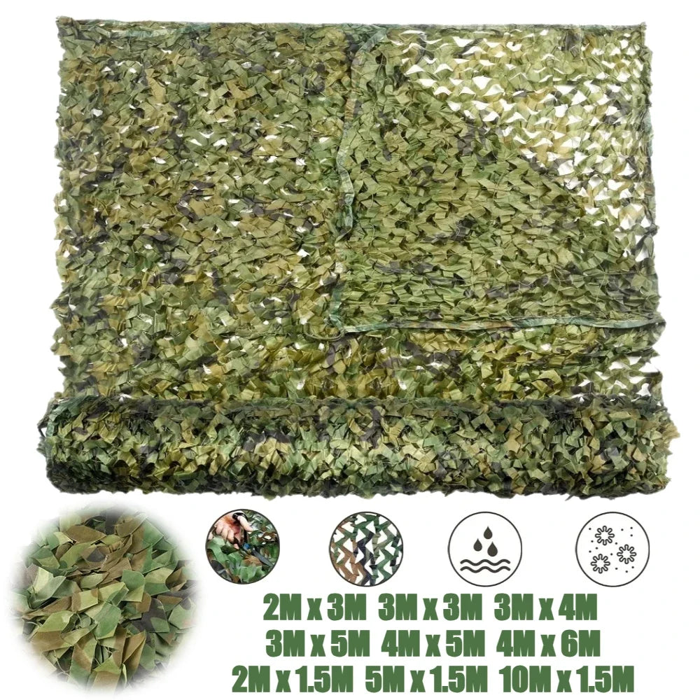 4Mx5M/4Mx6M Hunting Camouflage Net - Woodland Camo Shade Shelter for Camping, Vehicles, Privacy & Outdoor Use