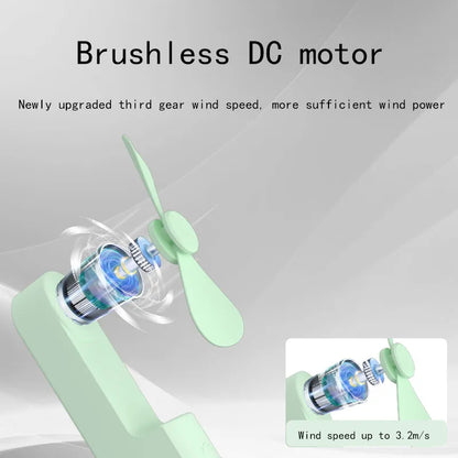New Handheld Portable Mini Fan - Creative, Three-Speed Adjustable, Solid Color, USB Rechargeable Small Fan