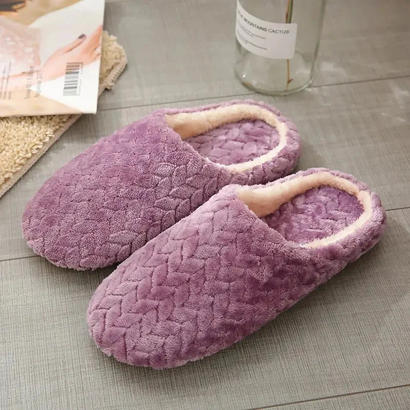 Unisex Fluffy Indoor Slippers — Soft Lightweight Anti-Slip Slides for Autumn & Winter Comfort
