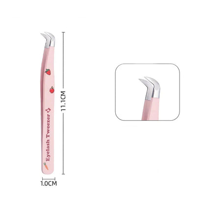 6 Types False Eyelash Tweezers — Stainless Steel Anti-Static Curved & 3D Lash Tools
