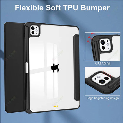 Smart Case for iPad Air 11" (M2 2024, 6th Gen) & iPad Pro 11" (M4/M2) - Compatible with Air 5th, 4th, 9th, 8th, 7th, 10.2", and Air 3 (10.5")