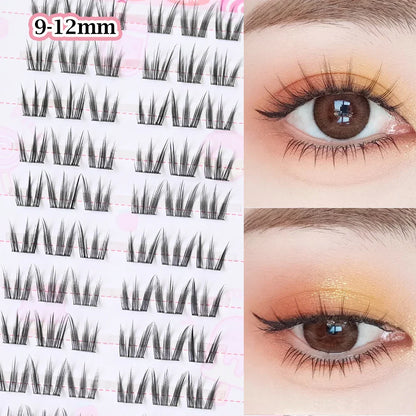 Large Capacity Girls’ Glue-Free False Eyelashes – Natural Wispy Reusable Bottom & Top Lashes, Easy Apply
