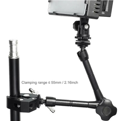 Super Clamp with 7"/11" Adjustable Magic Arm | Articulating Mount for Monitor, LED Light, DSLR Camera, Flash & LCD Video Gear