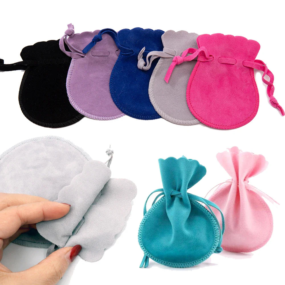 10PCS Small Velvet Jewelry Pouches – Drawstring Bags for Rings, Earrings, Candy, Gift Packaging, Display & Business Supplies