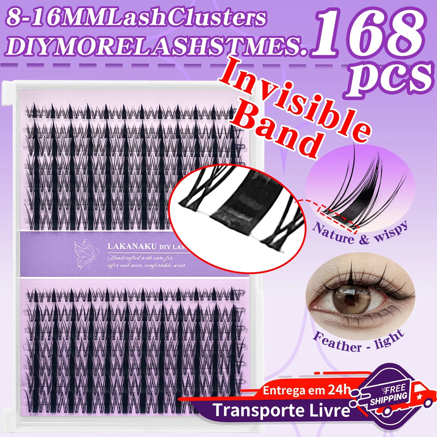 LAKANAKU Invisible Bond Lash Fairy Cluster – Wispy Manga & Manhua Style DIY Eyelash Fans