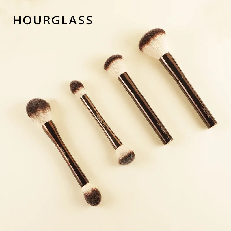Hourglass Retractable Makeup Brush Set – Professional Eyeshadow, Foundation, Concealer, Powder, Bronzer, Blusher & Eyeliner Brushes