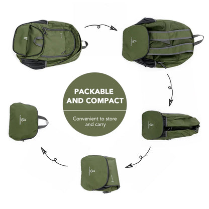 Lightweight Foldable Backpack - Waterproof Packable Daypack for Men & Women, Outdoor Travel, Hiking, Cycling & Camping Shoulder Bag