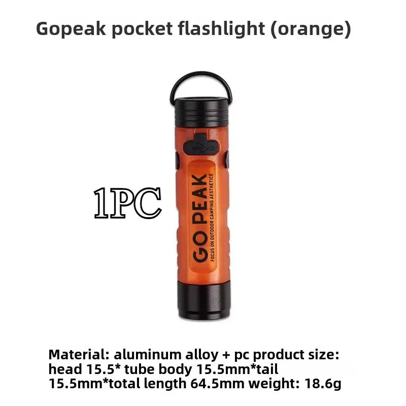 GOPEAK Mini LED Keychain Flashlight – Portable Pocket Clip Light for Outdoor Use, Emergency, Camping & Disaster Relief