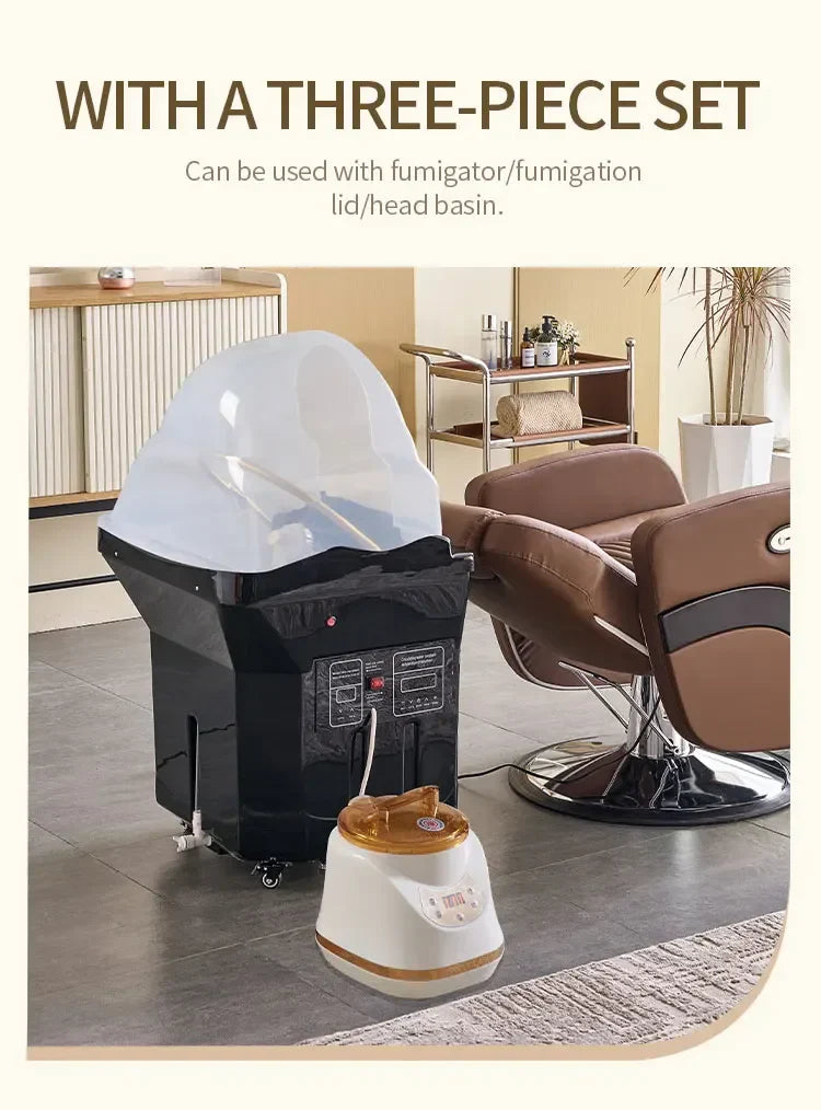 Portable Black Head Spa Shampoo Chair with Water Tank – Mobile Salon Basin