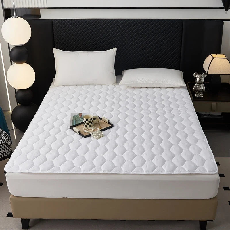 Waterproof Quilted Mattress Protector - Thick Breathable Mattress Topper for Single or Double Beds