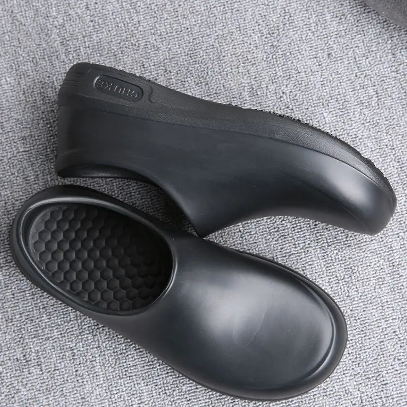 Non-Slip Chef Work Shoes - Lightweight Waterproof Slip-On Shoes with EVA Upper & Rubber Sole for Kitchen, Hospital & Restaurant Work