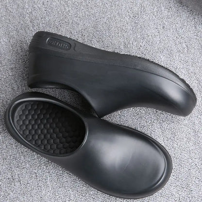 Non-Slip Chef Work Shoes - Lightweight Waterproof Slip-On Shoes with EVA Upper & Rubber Sole for Kitchen, Hospital & Restaurant Work