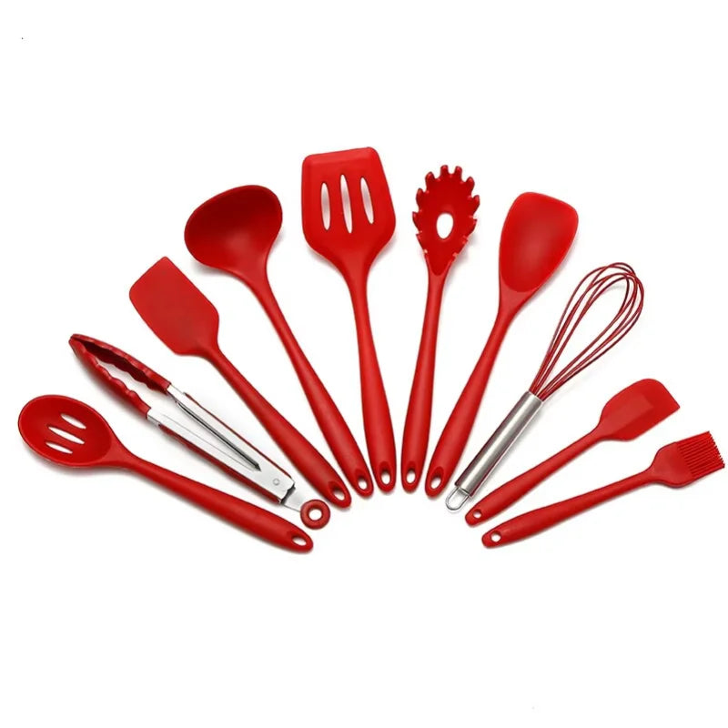 10-Piece Silicone Cookware Set – Kitchen Baking Tools, Spatulas & Scrapers