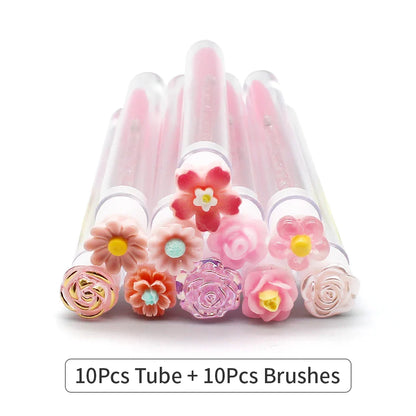 10/50PCS Reusable Eyelash & Eyebrow Brush Tubes — Replaceable Dust-Proof Wands Storage & Makeup Tool