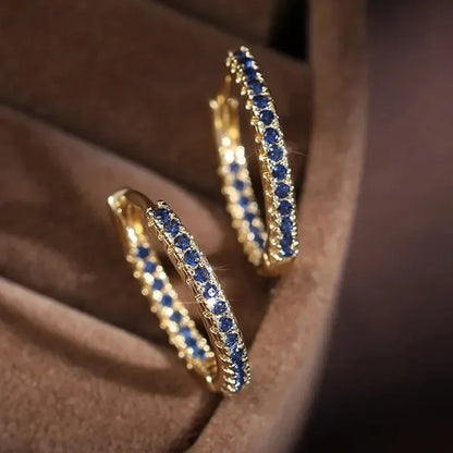Colorful Zircon Round Earrings – Elegant Jewelry for Women, Stylish Daily & Party Wear Accessories