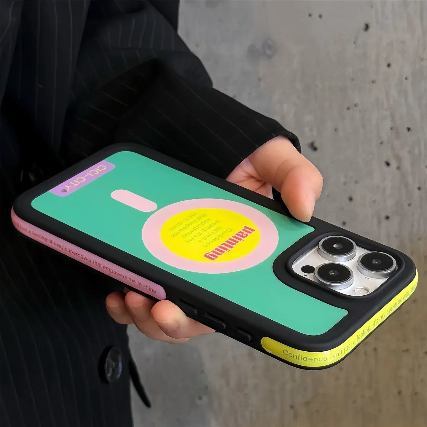 Color Clash Magnetic iPhone Case – Shockproof Bumper Cover for iPhone 13 to 17 Pro Max, Trendy Dopamine Style