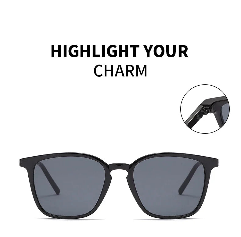 2025 Fashion Square Sunglasses — Retro Designer Cat Eye Shades for Women, Vintage Black UV Protection