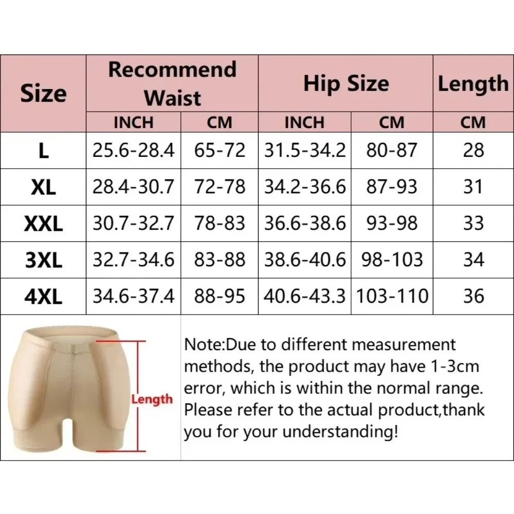 Plus Size Butt Lifter Padded Panties – Women’s Shapewear Hip Enhancer & Tummy Control Shorts