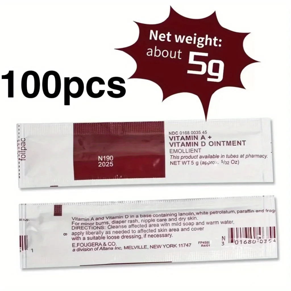100pcs Tattoo Aftercare Cream – Anti-Scar Vitamin Lotion for Permanent Makeup, Eyebrow, Eyeliner & Lips, 5g