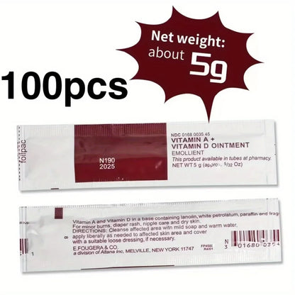 100pcs Tattoo Aftercare Cream – Anti-Scar Vitamin Lotion for Permanent Makeup, Eyebrow, Eyeliner & Lips, 5g