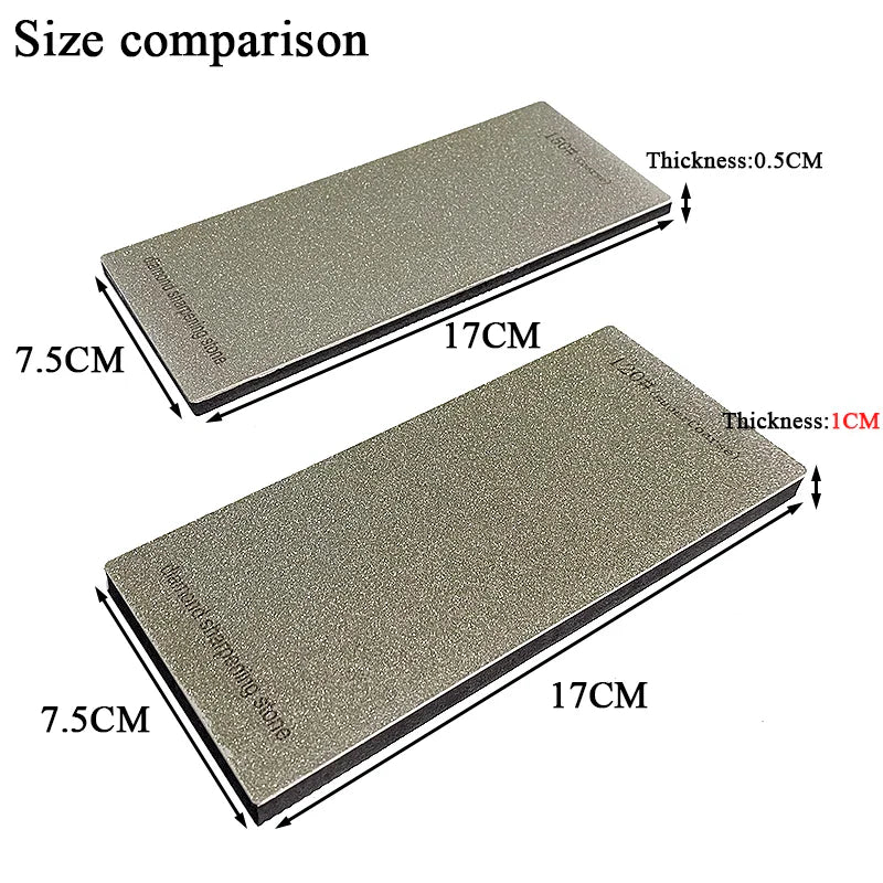 Thickened Non-Slip Diamond Knife Sharpener – 15° Kitchen Whetstone & Leather Polishing System