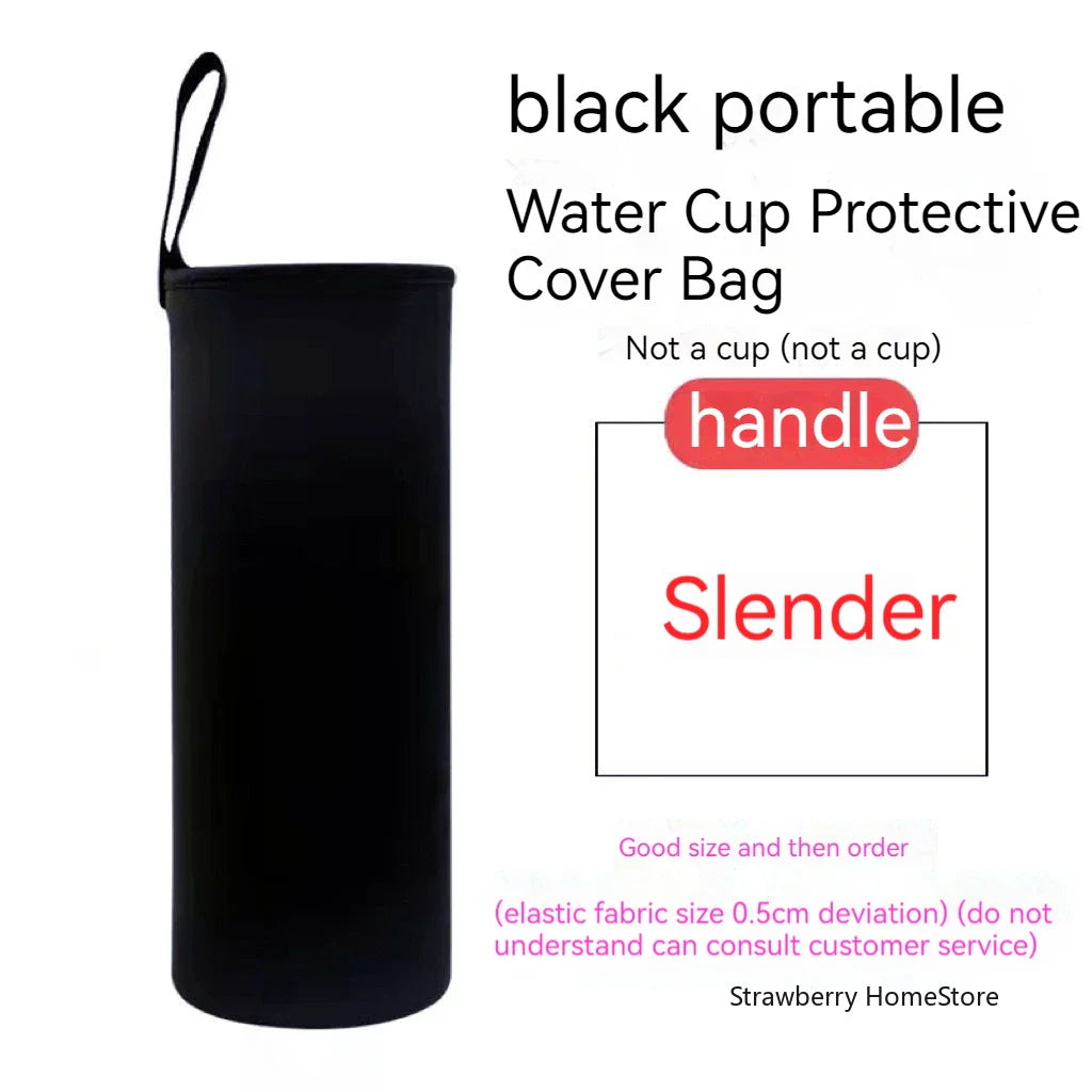 750/1000/1500ML Insulated Sport Water Bottle Case – Black Bottle Carrier, Mug Cup Cover for Outdoor & Gym