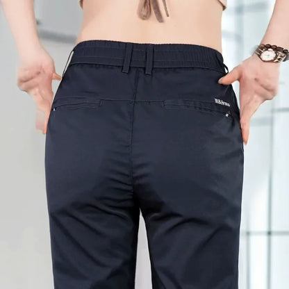 Men's Ice Silk Straight Leg Pants - Lightweight Breathable Summer Casual & Business Trousers