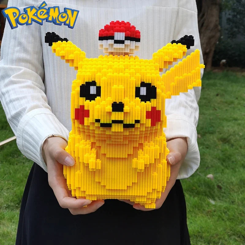5210PCS Anime Pokemon Pikachu Diamond Micro Building Blocks - Mini Bricks Model, Challenging Decompression Toy Gift