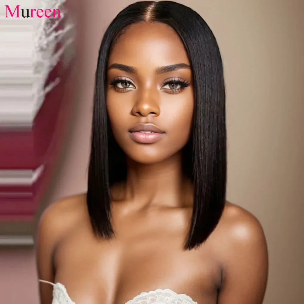 250% Density Straight Bob Wig for Women – Glueless Wear-and-Go, 4x4 Lace Closure, Ready-to-Wear Human Hair