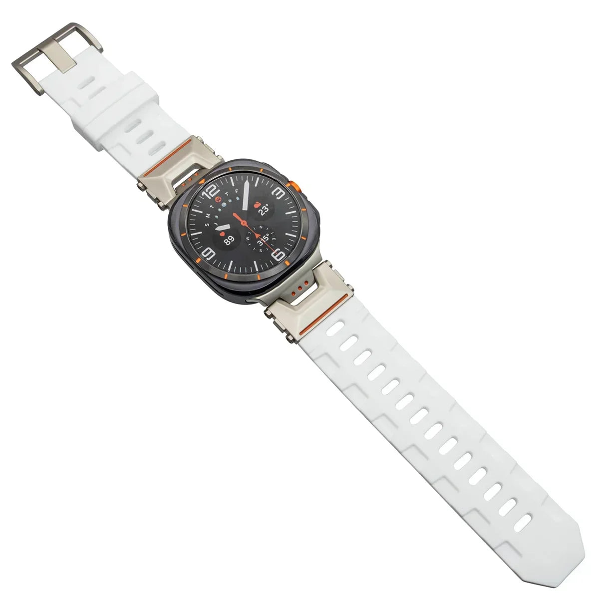Soft Silicone Luxury Sport Strap for Samsung Galaxy Watch Ultra 47mm — No-Gap Curved End Band for Men