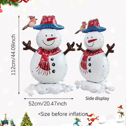 Standing Christmas Snowman Balloon – Winter Holiday Party Decoration for Xmas Theme and Festive Celebrations