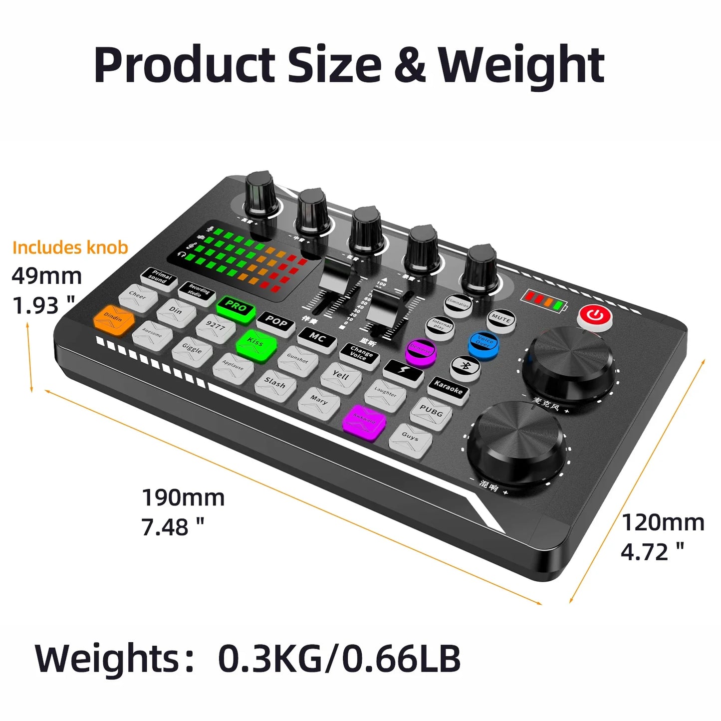 DJ Studio Sound Card Kit – Microphone, Mixer Console & Cables for Live Voice, Phone & Computer F998