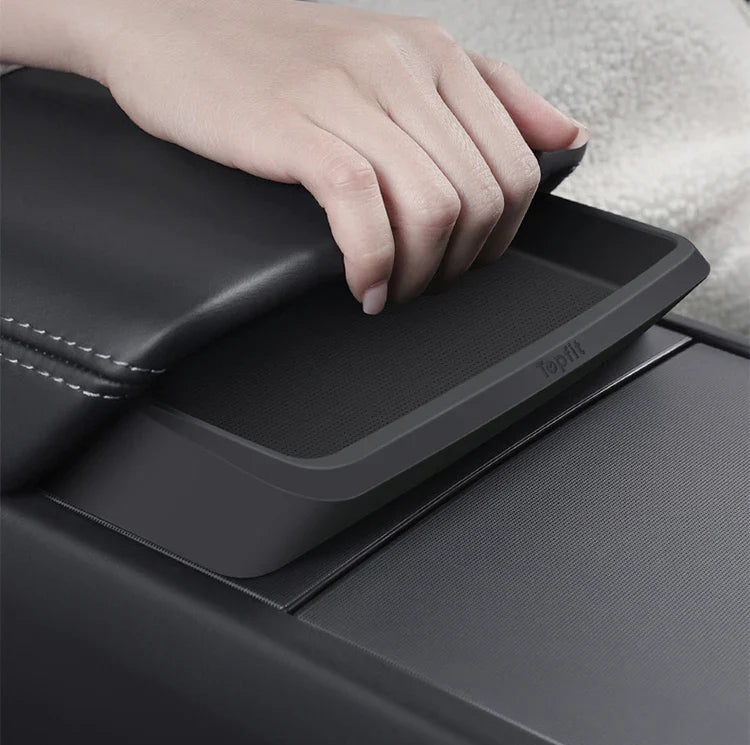 Central Armrest Storage Box for Tesla Model Y/3/3 Highland – Multi-Functional Glasses & Phone Organizer Case, 2024 Accessory