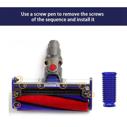 Replacement Lower Duct Hose for Dyson V7 V8 V10 V11 | Flexible Soft Roller Blue Rubber Tube