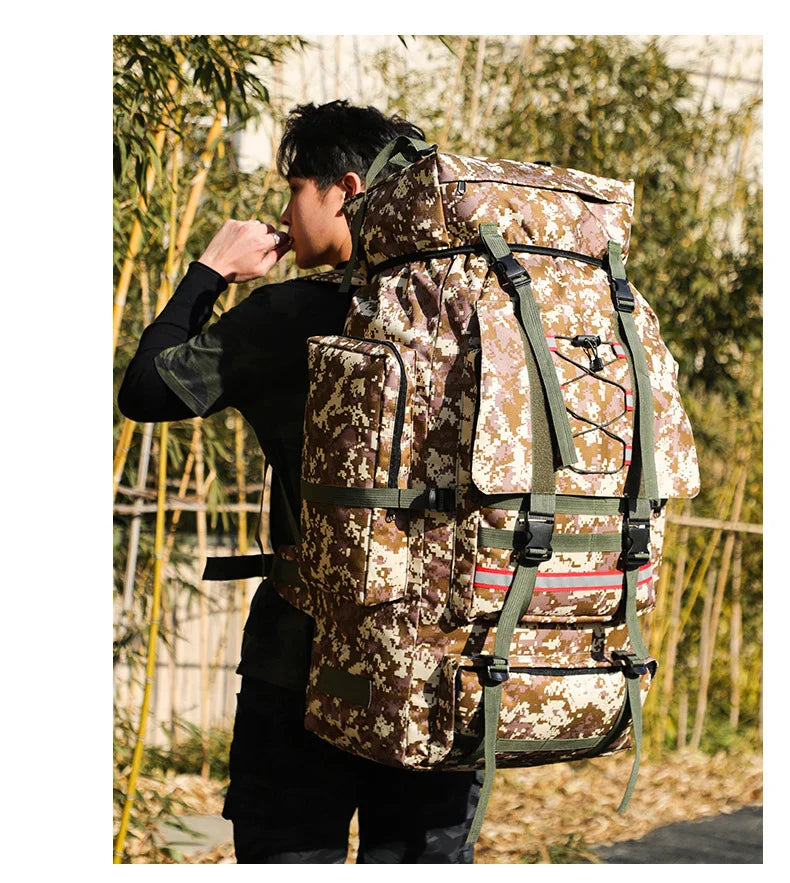130L Hiking & Camping Backpack - Large Molle Trekking Rucksack for Men, Outdoor Travel & Sports Bag