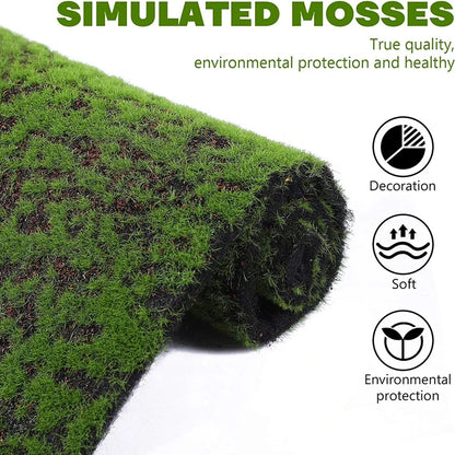 100×100cm Artificial Moss Lawn Carpet - Realistic Green Landscape Decor for Home, Weddings & Events