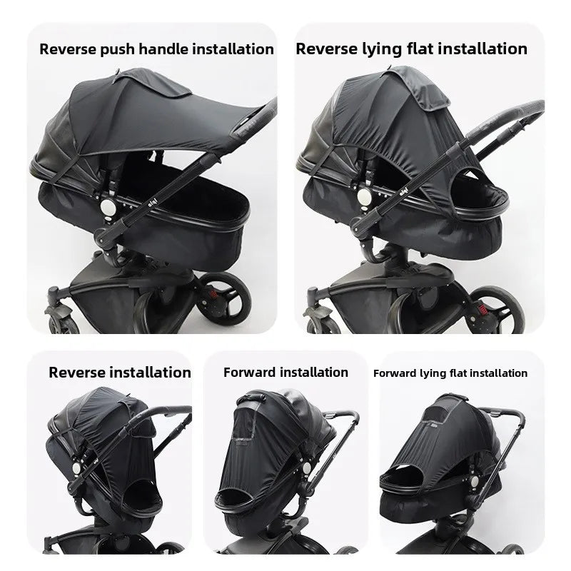 Universal Baby Stroller Sun Shade - UV Protection Canopy Cover for Infant Prams & Car Seats