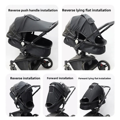 Universal Baby Stroller Sun Shade - UV Protection Canopy Cover for Infant Prams & Car Seats