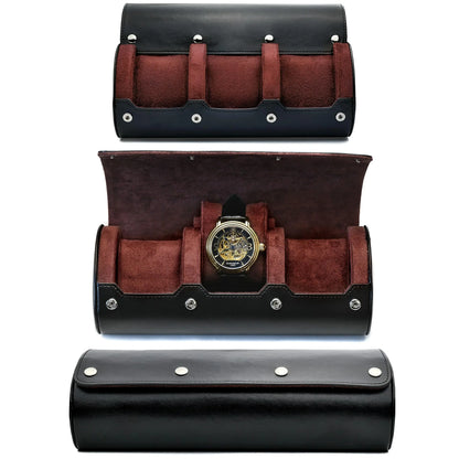 6-Slot Watch Travel Case – PU Leather Organizer Roll for Men & Women, Watch Display Storage Case