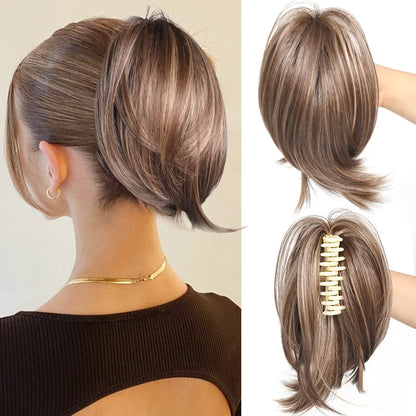 LUPU Synthetic Messy Bun Hair Piece - Clip-In Chignon Ponytail Extension Scrunchie for Women