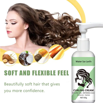 Curly Hair Styling Cream – Moisturizing & Smoothing Formula for Elasticity and Shine, Easy to Set
