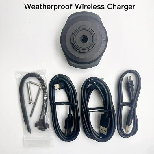 Motorcycle Handlebar Stem Fork Phone Mount — Vibration Dampener with MAG Universal Adapter, Wireless Charger & Mirror Brake Compatible