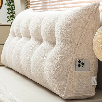 Large Triangular Headboard Wedge Pillow – Bed Rest Backrest Cushion with Removable Cover for Positioning Support
